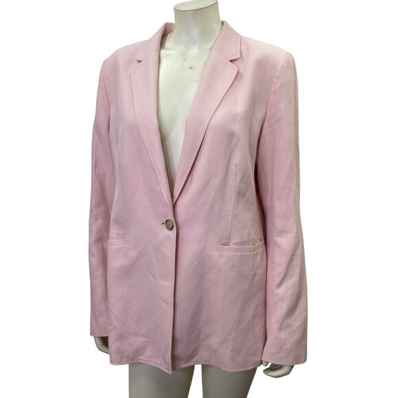Loft Womens Linen Blend Blazer Single-Button Closure Notch Lapel Sz‎ 14 - Picture 1 of 9